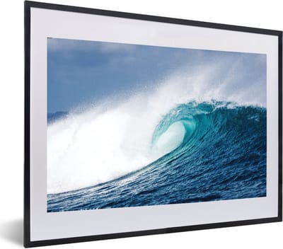 Fotolijst incl. Poster - Zee - Golf - Schuim - 60x40 cm - Posterlijst