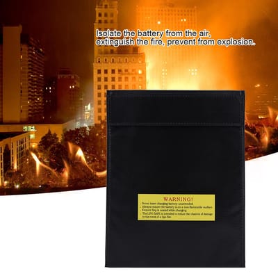 Sac Ignifuge Sacs de Sécurité pour Batterie Li-po Pochette Portable Deux Tailles Sac de Charge Small black