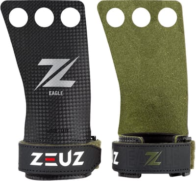 ZEUZ Grips voor Fitness, CrossFit, Turnen & Gymnastics – Sport Handschoenen – Zwart – Carbon - Maat L