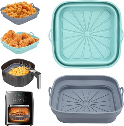 Airfryer Siliconen Pot 2 Stuks - Herbruikbare Pan Liners - Voor Magnetron en Oven - Ideaal voor Gezond Koken - SnelShoppen