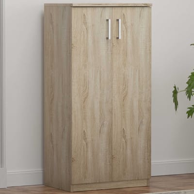 Schoenenkast Maurice - 60x37x122cm - 2 Deuren - Eikdecor - Rousseau - Schoenenkast - Bruin - Melamine; Spaanplaat
