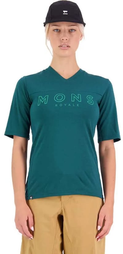 Mons Royale Redwood Merino Air-con S24 Korte Mouw Enduro Trui Blauw XS Vrouw