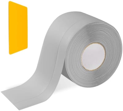 Zelfklevende Soft Plinten 50 x 20 mm PVC - Ideaal voor Keuken, Badkamer, Woonkamer en Kantoor (5m, Grijs) - Eenvoudige Installatie en Duurzaam Design