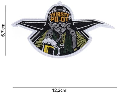 Embleem stof Thirsty pilot met klittenband