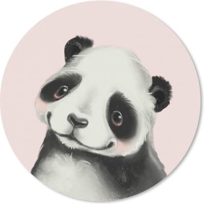 Muismat rond 20x20 cm - Mousepad Panda - Kinderen - Roze - Ronde muismatten