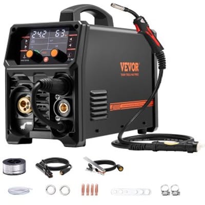 VEVOR Pro MIG-lasser, 250 Amp Pluse MIG-lasser, 5-in-1 Synergy-lasser Gasless MIG, Gas MIG, MMA, Lift TIG, MIG Pluse met IGBT-invertertechnologie en LCD-scherm