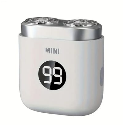 Digitale 2-Blade Scheerapparaat - Usb Oplaadbare 2-Kop Mini Body Shaver + Precisie/Baardtrimmer - Lichtgewicht en Comfortabel - Perfecte Lichaamshaar Verzorging voor Dames en Heren - Digitale Batterij Indicator - Kleur: Wit
