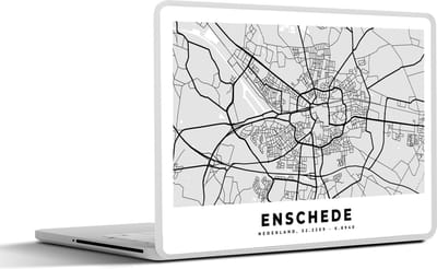Laptop sticker - 17.3 inch - Kaart - Enschede - Nederland - 40x30cm - Laptopstickers - Laptop skin - Cover