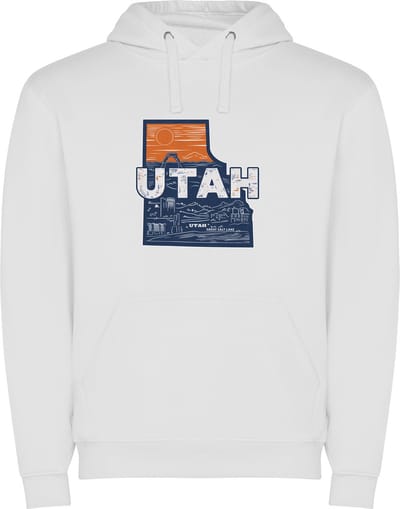 Witte Wanna have hoodie voor de echte Amerika / Verenigde Staten liefhebber de Amerikaanse staat Utah Print Full Color Color merk Roly maat M