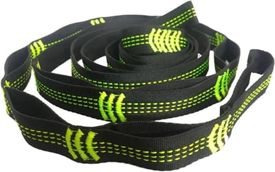 Hangmat Boomriemen - Ophangsysteem - Buiten Ontspannen - Robuust Systeem - 280 cm - Zwart Groen