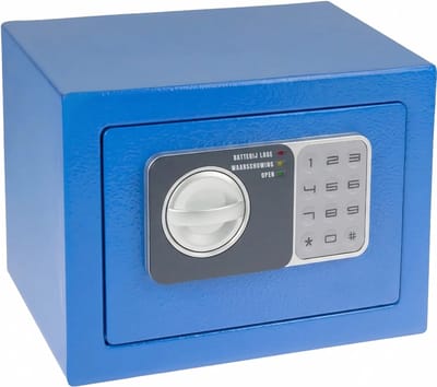 Ploutos® Kluis Brandwerend - Kluis met Cijferslot - Voor Thuis, Kantoor en Reizen - Blauw - 23cm x 17cm x 17cm