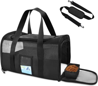 Reis Bench - Draagkooi Huisdier - Veilig Reizen - Goedgekeurd Vervoer - Tot 15 kg - Zwart