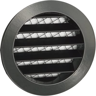 Zwart Aluminium Ventilatierooster Rond Ø 250mm met Insectengaas - Duurzaam en Corrosiebestendig