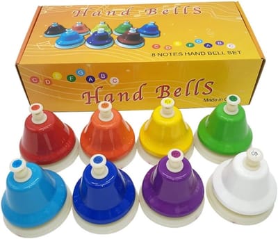 Notitie Handbel Kinderen - Muziek Percussie Set - Educatief Speelgoed - Regenboog Kleuren - 8 Stuks Groot