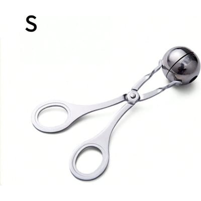 1 pièce Boules à Viande en Acier Inoxydable avec Poignées Antidérapantes Pince à Boules à Viande Antiadhésive Bouleuses à Boulettes de Viande, Moule à Cake de Riz Pop argenté