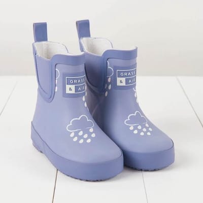 Grass & Air | Kleur Veranderende Kinder Regenlaarzen Kort | Winter | Lavender | Maat 23 (UK6)
