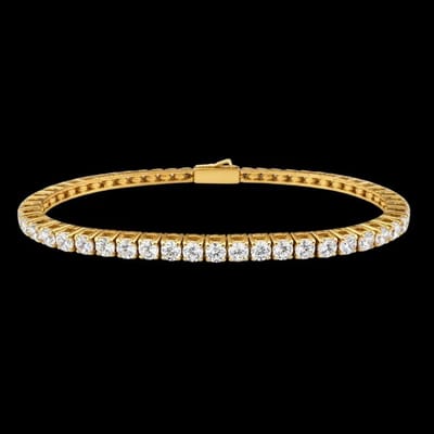 Victoria Valenza Goudkleurige RVS Tennisarmband met Zirkonia Stenen - Armband - Goudkleurig - RVS - Tennisarmband - Zirkonia
