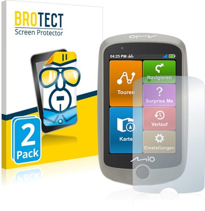 BROTECT - Screenprotector voor Mitac Mio Cyclo Discover - Folie Beschermfolie transparant 2 Stuks
