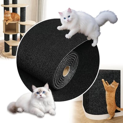 Zwarte Krabmat voor Katten - Zelfklevende Krabmat voor Muren en Meubels - 40CMx2M Kraboppervlak voor Krabbescherming en Speelplezier voor Huiskatten
