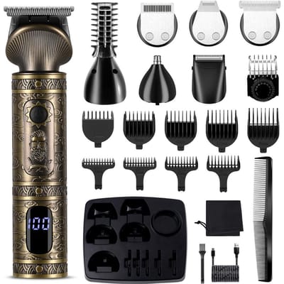 Haartrimmer voor Mannen 7-in-1 Ho scheerapparaat Multifunctionele Verzorgingskit Draadloos Elektrisch Scheerapparaat USB Oplaadbaar 561807 gray