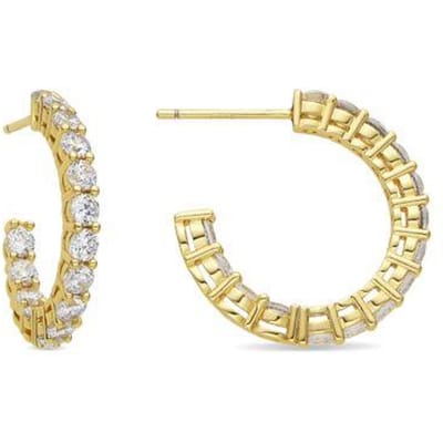 Boucles d'oreilles Luxenter avec zircon brillant et plaqué or 18k - Chenfa beige