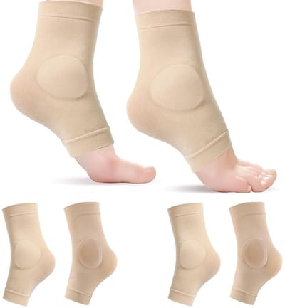 Enkelbeschermersokken met gelpad voor kunstschaatsen, rolschaatsen, skiën en hockey