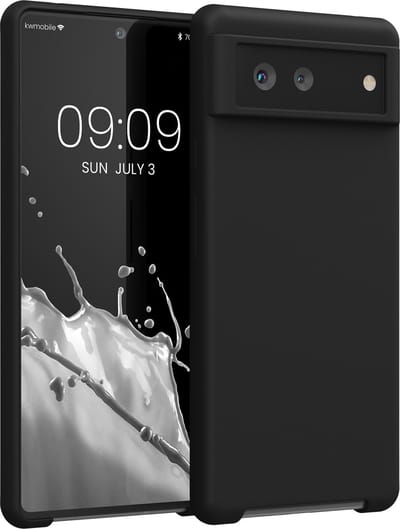 kwmobile telefoonhoesje geschikt voor Google Pixel 6 - Hoesje met siliconen coating - Smartphone case in zwart