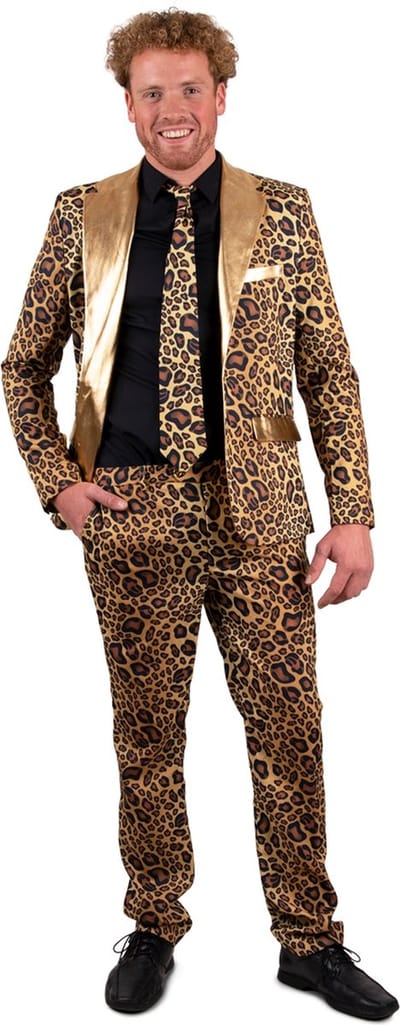 Panter pak 3-delig - panter kostuum - panterprint - carnavalskleding heren - Carnaval kostuum heren - maat 50