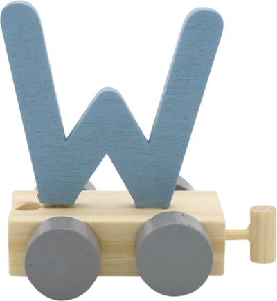 Lettertrein W blauw | * totale trein pas vanaf 3, diverse, wagonnetjes bestellen aub