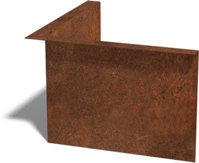 Cortenstaal borderrand - Gezet - Binnenhoek - Hoogte 12 cm - Roestkleur - MySteel