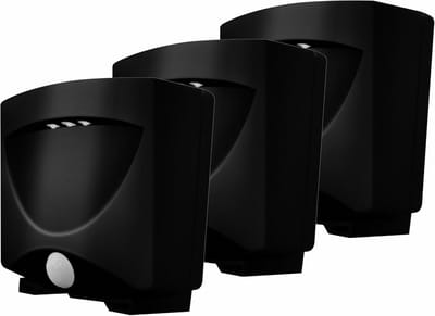 Draadloos LED Nachtlampje - Bewegingssensor Lamp - Veiligheid Verlichting - Weerbestendig Ontwerp - 3 Stuks - Donker Brons