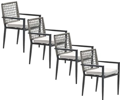 Garden Impressions Burela tuinstoel taupe - 4 stuks