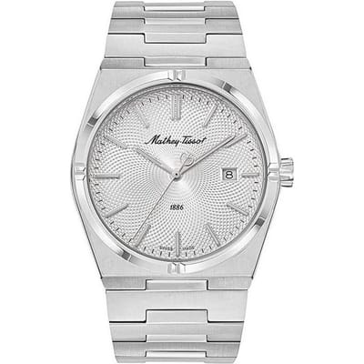 Mathey-Tissot Zeus Roestvrij Staal Zilveren Wijzerplaat Kwarts H118AS Herenhorloge zilver