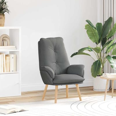 vidaXL - Fauteuil - Donkergrijs - 69 - x - 74 - x - 93 - cm - Stof - en - multiplex