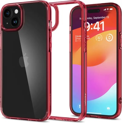Geschikt voor Spigen Apple iPhone 15 Ultra Hybrid Back Cover Hoesje - Rood