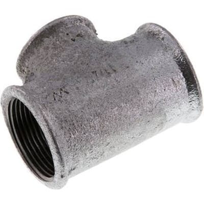 Rp 1 1/4'' x Rp 1'' Verzinkt Gietijzeren T-stuk 25 Bar