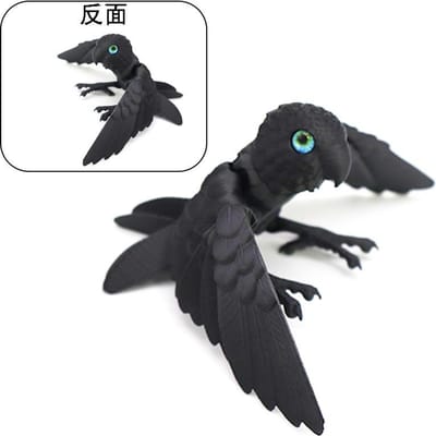 3D Geprint Papegaai Model Flexibel Dier Beeld Vogel Met Vleugels Beweegbare Gewrichten Huisdecoratie Autisme ADHD Leuk Speelgoed Vakantiecadeau zwart