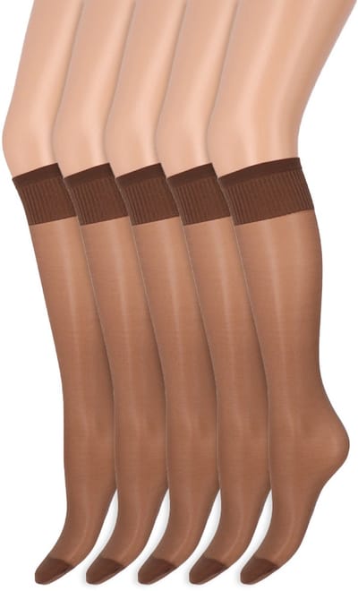 Drukvrije pantykousen | Lycra | 20 Denier | Merk: Marianne | Maat: One Size | Kleur: Muscat | 5 Paar