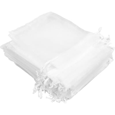 50 Pièces Sacs en Organza Blanc Transparent Sac Cadeau Multifonctionnel à Cordon de Serrage pour Cadeau de Mariage Bonbons Artisanat white