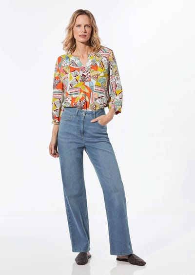 Wijde jeans VERA van stretch-denim - lichtblauw - Gr. 40 van Goldner Fashion