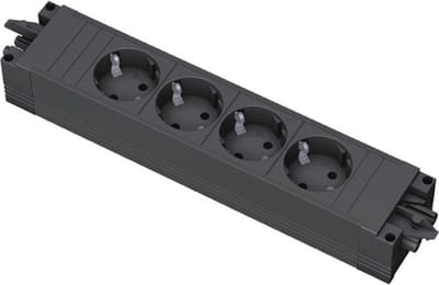 Bachmann Step - Stekkerdoos - 4x 230V - GST18-3 In- en uitgang - Zwart