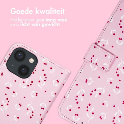 imoshion Hoesje - Geschikt voor Apple iPhone 15 - Design Bookcase smartphone - Blush Berries