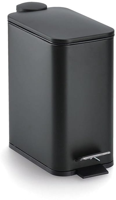 Pedaalemmer Met Soft Close - Afvalbakje Badkamer - Hygiënisch Afval Beheren - Slank Design 14cm Breed - 5 Liter Inhoud