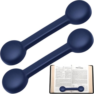 Boekenleggers Set - Pagina Houders - Lezen Ondersteunen - Verzwaarde Rubber - 20x5.3cm - Donkerblauw