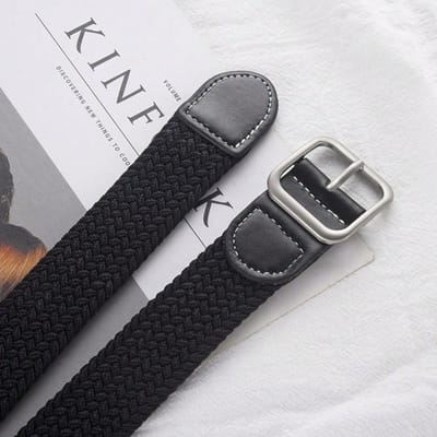 Geweven Riem Dames Veelzijdige Student Decoratie Zomer Elastische Broekriem Trendy Mode Mannen 105cm gray