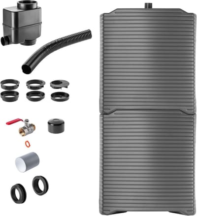 Regenton Set - Water Opslag - Tuin Water Geven - Modulair Verstelbaar - 126 Liter - Mocha