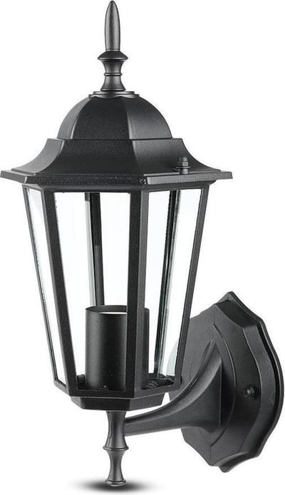 V-TAC VT-749-B Wandlamp Buiten - Omhoog - E27 Houder - IP44 - Mat Zwart