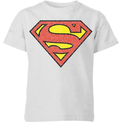 Official Superman Crackle Logo Kids' T-Shirt - Grey - 98/104 (3-4 jaar)