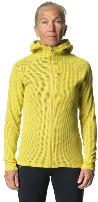 Houdini Pace Flow Fleece Met Kap Geel S Vrouw