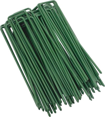 Grondankers U-vormig - Haringen Tuinpalen - Onkruiddoek Vastzetten - Sterk Duurzaam Staal - 15cm Lengte 3mm Dikte - Zwart